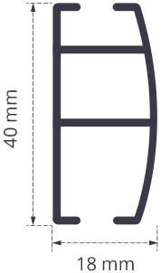 Hliníková koľajnica 4005 do interiéru-rozmey profilu